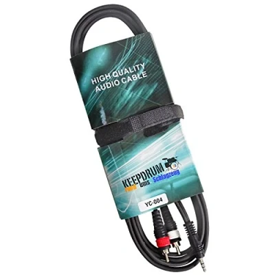 Abbildung von keepdrum YC004 Adapterkabel Cinch RCA zu 3,5mm Klinke 3m Audio Adapter 3,5 mm LR, Stecker mit Abknickschutz