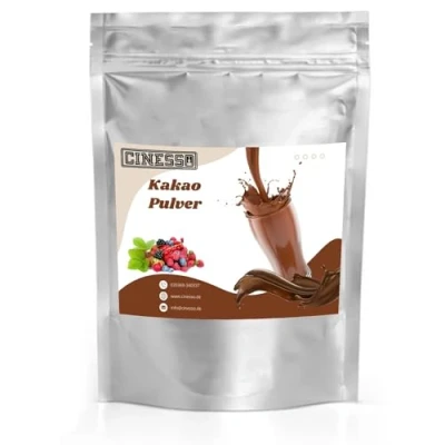 Abbildung von Cinesso Kakao Trinkschokolade Kakaopulver, Schokoladengetränk, Schokoladenaromen, mit natürlichen Aromen, schnelle und einfache Zubereitung, für Feierlichkeiten (500 g, Waldfrucht)