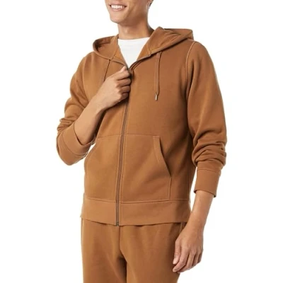 Abbildung von Amazon Essentials Herren Fleece Kapuzenpulli mit durchgehendem Reißverschluss (erhältlich in den Größen Big &amp; Tall), Toffee Braun, XL