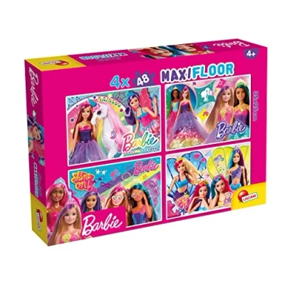 Abbildung von Lisciani BARBIE Puzzle Maxifloor 4 Puzzles von 48 Teilen Für Kinder ab Jahren 35x25 cm 192 Teile Gesellschaftsspiel Educative Spiel Hergestellt in Italien