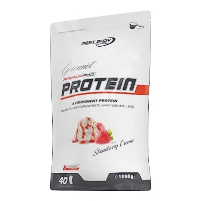 Abbildung von Gourmet Premium Pro Protein Strawberry Cream 1000 g Zipp Beutel
