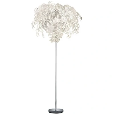 Abbildung von Reality Leuchten RL LIVE YOUR LIGHT Stehleuchte Leavy R40463001, Metall Nickel matt, Schirm Kunststoff weiß, 70 x 180 cm