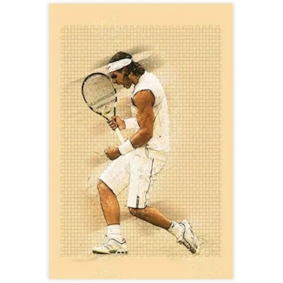 Abbildung von LBMED Leinwand Druck Poster Rafael Nadal Tennis Sport 1 für Familiendekoration Wandkunst Kunstwerk Malerei Kunstdrucke Bild 15.7&quot;x23.6&quot;(40x60cm) Kein Rahmen