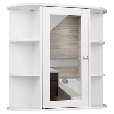 Abbildung von EUGAD Badezimmerspiegelschrank (1 St) Hängeschrank mit Ablage aus Holz weiß