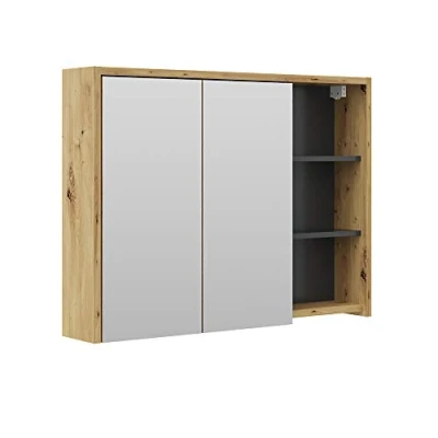 Abbildung von Vicco Badezimmerspiegelschrank Viola, Anthrazit/Eiche, 100 x 75 cm