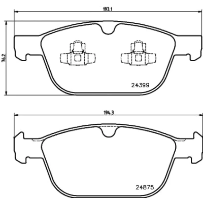 Abbildung von HELLA 8DB 355 014 541 Bremsbelagsatz exkl. Verschleißwarnkontakt VOLVO: XC60 I, XC90 I