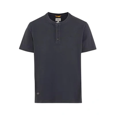Abbildung von camel active Kurzarm Henley Tshirt basic, Herren, Größe: Large, Night blue