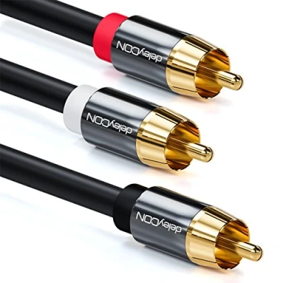 Abbildung von deleyCON 7,5m Subwoofer Kabel Cinch RCA Y Digitales Koaxialkabel Vergoldete Stecker Audio zu 2x