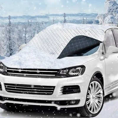Abbildung von Feebee Frontscheibenabdeckung Winter Scheibenabdeckung Auto, Windschutzscheibenabdeckung, Frostschutz Auto Frontscheibe, Magnetische Autoabdeckung Scheibenschutz 146x116cm gegen Schnee, EIS, Sonne