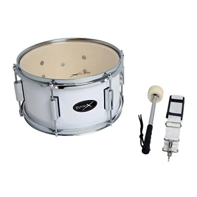 Abbildung von GEWA Marching Tenordrum, Marschtrommel 14x10&quot;, Holzkessel weiß, inkl. Tragriemen und Schlägel