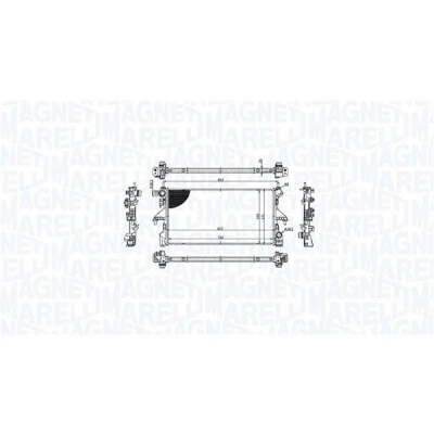 Abbildung von MAGNETI MARELLI 350213215300 Kühler, Motorkühlung 780 398 26 Kühlrippen gelötet FIAT: Ducato III Bus, Kastenwagen