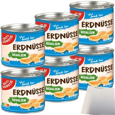 Abbildung von Gut&amp;Günstig Erdnüsse geröstet und gesalzen 6er Pack (6x200g Packung) + usy Block