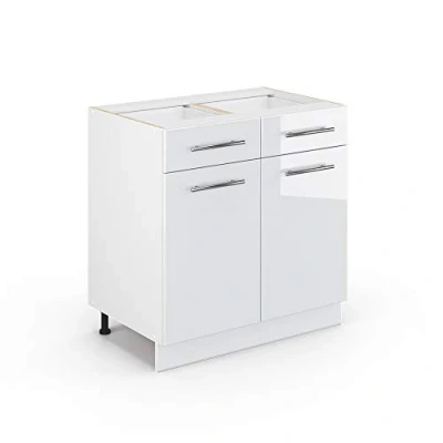 Abbildung von Vicco Unterschrank Fame Line, Weiß Hochglanz/Weiß, 80 cm ohne Arbeitsplatte