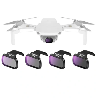Abbildung von NEEWER ND Filter Set Kompatibel mit DJI Mini 4K/2 SE/SE/2/Mavic (4 STK.) ND4 + ND8 ND16 ND32 Snap On Mehrschichtige HD Optisches Glas Neutraldichte Kamera Objektiv Zubehör, FL B39