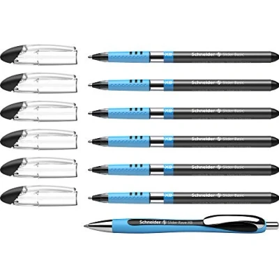 Abbildung von Schneider 151276 Slider Basic XB 6 Stück und 1x Rave Kugelschreiber mit Etui, Schreibfarbe schwarz