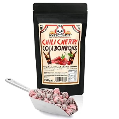Abbildung von Chili Cherry Cola Bonbons trifft Kirsche &amp; mega scharf 200g Hotskala: 9