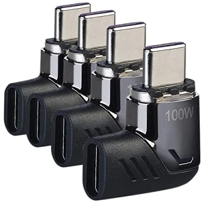 Abbildung von Callstel USB Winkeladapter: 4er Set 90 C Schnell Ladeadapter mit Magnet Stecker, PD bis 100 W (USB Adapter Magnetisch, Magnetadapter Handy, Magnetischer)
