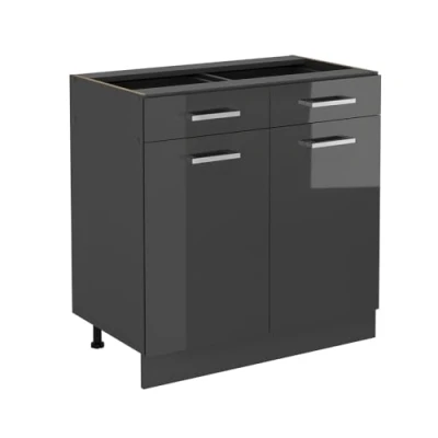 Abbildung von Vicco Küchenunterschrank R Line, Anthrazit Hochglanz, 80 cm ohne Arbeitsplatte