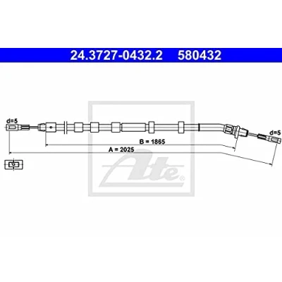 Abbildung von ATE 24.3727 0432.2 Handbremsseil 2025 MERCEDES BENZ: ML Klasse