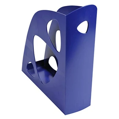 Abbildung von Exacompta 181104D 10er Pack Premium Stehsammler ECOMAG aus Recycling Kunststoff Blauer Engel zertifiziert Office 248 x 77 257 mm Nachtblau, perfekt zur Aufbewahrung von Zeitschriften Katalogen