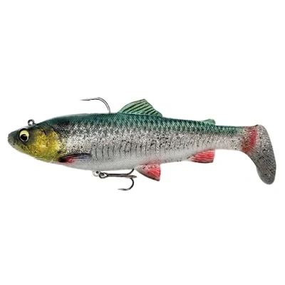 Abbildung von Savage Gear 4D Trout Rattle Shad 17cm 80gr Medium Sinking Green Silver Gummifisch