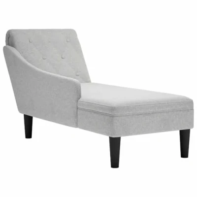 Abbildung von vidaXL Chaiselongue, Indoor Lounge Sofa mit Kissen Rechter Armlehne, Gepolsterte Recamiere für Wohnzimmer Schlafzimmer Büro, Polsterliege, Wolkengrau Stoff