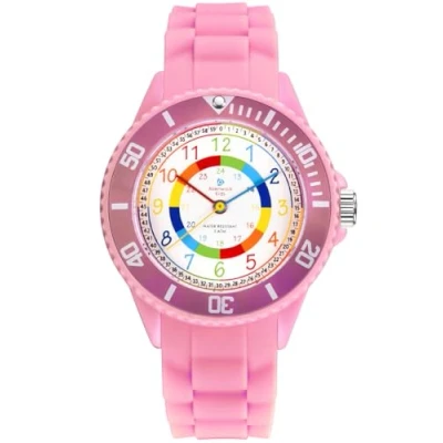Abbildung von Alienwork Kids Lernuhr Kinderuhr Mädchen Uhrzeit Lernen Pink Silikon Armband Mehrfarbig Kinder Uhr Wasserdicht 5 ATM Zeit