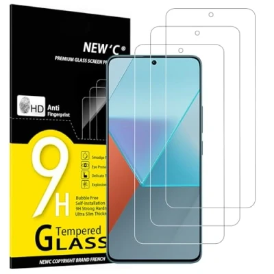 Abbildung von NEW&#039;C 3 Stück, Panzer Schutz Glas für Xiaomi Redmi Note 13 Pro 5G/4G, Plus/Note Pro+ 5G, Frei von Kratzern, 9H Härte, HD Displayschutzfolie, 0.33mm Ultra klar, Ultrabeständig