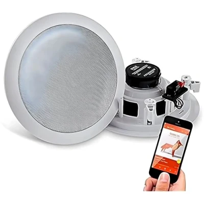 Abbildung von Pyle Paar 16,5 cm Bluetooth Flush Mount Unterputzkabel Decken 2 Wege Universal Home Lautsprecher System Spring Loaded Schnelle Verbindungen Polypropylen Konus Polymer Hochtöner Stereo Sound 200 Watt