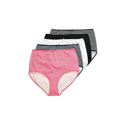 Abbildung von Ulla Popken Slip Maxislips 5er Pack Ringel / einfarbig High Waist
