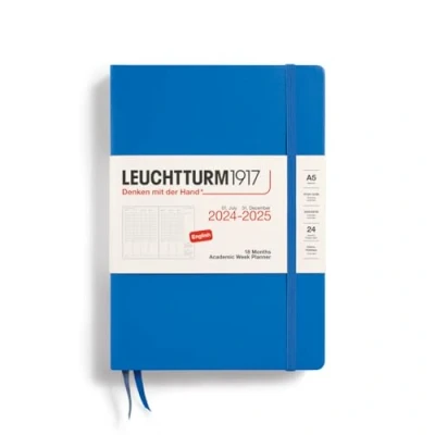 Abbildung von LEUCHTTURM1917 370729 Akademischer Wochenplaner Medium (A5) 2025, 18 Monate (07.2024 12.2025), Hardcover, Sky, Englisch