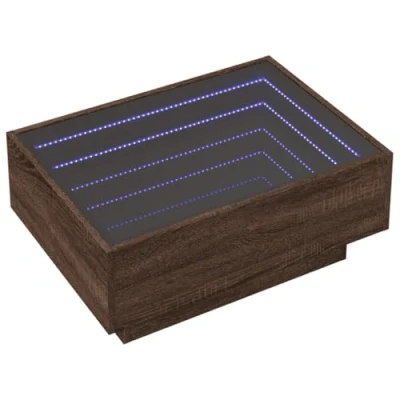 Abbildung von vidaXL Couchtisch LED Braun Eichen Optik 70x50x30 cm Holzwerkstoff (1 St)