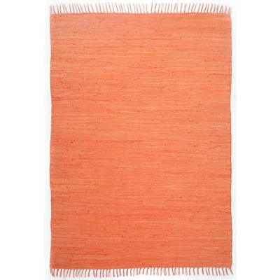 Abbildung von Theko Dhurry Teppich aus 100% Baumwolle Flachgewebe Happy Cotton handgewebt Farbe: Terrakotta 120x180 cm