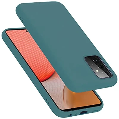 Abbildung von Cadorabo Hülle kompatibel mit Samsung Galaxy A72 4G / 5G Silikon Handyhülle für Case aus flüssigem stoßfeste dünne TPU Schutzhülle Liquid GRÜN