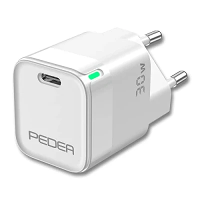 Abbildung von Pedea Mini Dual Schnellladegerät 30W PD GaN Typ C, weiß