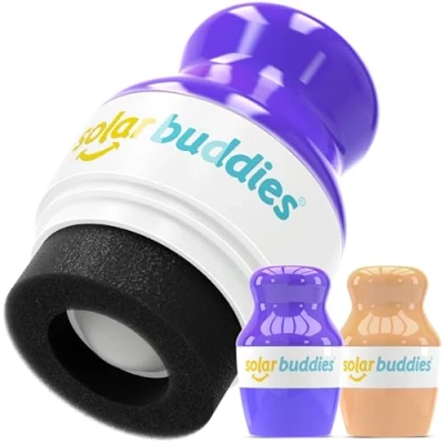 Abbildung von Solar Buddies Sonnencreme Applikator VollLila &amp; VollNude Nachfüllbarer Roll on Schwammapplikator für Sonnencreme, Sonnenmilch Lotion Kinder, Erwachsene Familien Fasst 100ml