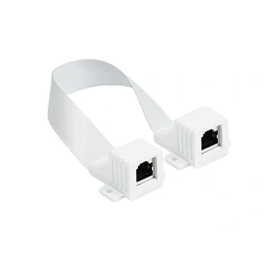 Abbildung von Good Connections RJ45 Ethernet LAN Tür /Fensterdurchführung, extrem flach beidseitig Buchse Gesamtlänge inkl. Stecker Länge: 25 27 cm, Flexible Länge 18 cm weiß