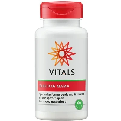 Abbildung von Vitals Jeden Tag Mama 60 Tabletten. Speziell formulierte Multivitamine rund um Schwangerschaft und Stillzeit. Verantwortbare Dosis von B Vitaminen Folsäure Quatrefolic in biologisch aktiver Form