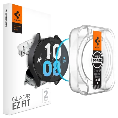 Abbildung von 2 Pcer Pack Samsung Galaxy Watch 6 40 mm Panzerglas Spigen EZ FIT Glas.tR met applicator voor smartwatch Displayschutzfolie mit