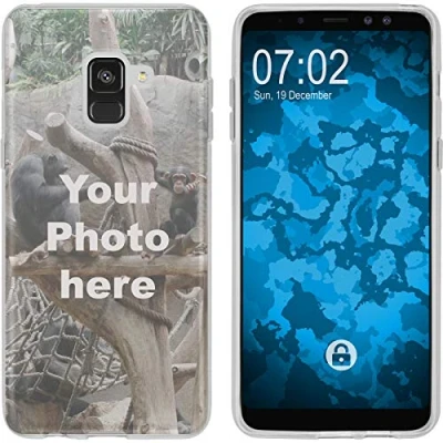 Abbildung von PhoneNatic personalisierte Handyhülle für Galaxy A8 (2018) in Clear Custom Case zum selbst gestalten mit eigenem Foto Bild Text individuell (Galaxy EU, Clear)
