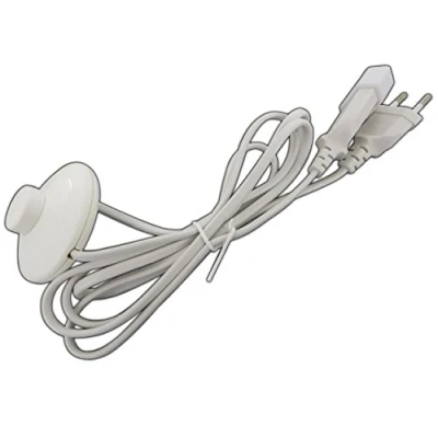 Abbildung von Netzkabel Verlängerung mit Schalter 200 cm / 2 Meter Netzzuleitung Eurostecker Stromkabel Verlängerungskabel Fußschalter Farbe: Weiss