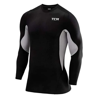 Abbildung von TCA Herren SuperThermal Kompressionsshirt Atmungsaktiv Langarm Funktionsshirts Schnell Trocknend Sportshirt Laufshirt Hellblau, S
