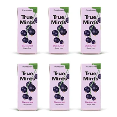 Abbildung von True Mints 6er SET SCHWARZE JOHANNISBEERE Pflanzliche und zuckerfreie Pastillen, 6 x 13g, 78 g