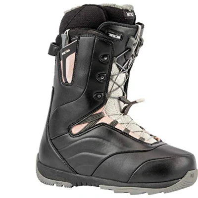 Abbildung von Nitro Snowboards Damen Crown TLS &#039;20 All Mountain Freeride Freestyle Schnellschnürsystem Boot Snowboardboot, Black Rose, 27.0