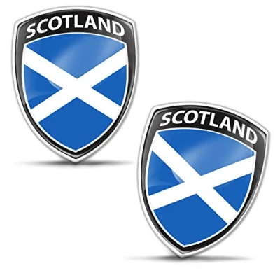 Abbildung von Biomar Labs® 2 x Aufkleber 3D Gel Silikon Abzeichen Stickers Auto Motorrad Fahrrad Fenster Tür PC Handy Tablet Laptop Scotland Schottland Schottische Flagge Fahne Flag F 152