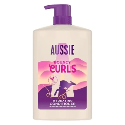 Abbildung von Aussie Bouncy Curls Hydrating Conditioner 1000ml, tägliche Feuchtigkeitskur für Welliges und Lockiges Haar, mit Jojoba, Kokos &amp; Australischen Macadamianüssen, vegan Tierversuchsfrei