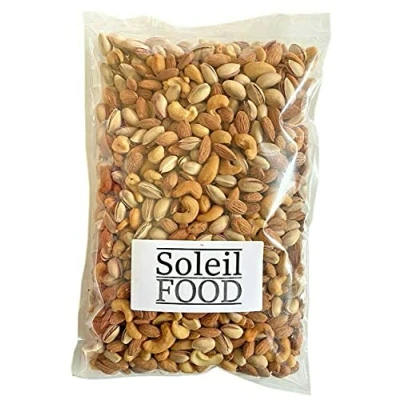 Abbildung von 1 kg Nussmischung Pistazien Mandelkerne Cashew mild gesalzen und geröstet Cashewkerne Mandeln Kerne Nüsse vegan feinste Qualität Soleilfood