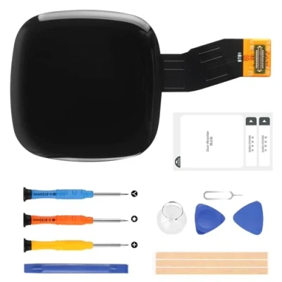 Abbildung von LCD Bildschirm für Fitbit Sense 2, Ersatzdisplay 2 / Versa 4, Display, Touchscreen, Digitizer, Glasscheibe, komplette Montage mit Reparaturwerkzeugen (schwarz)