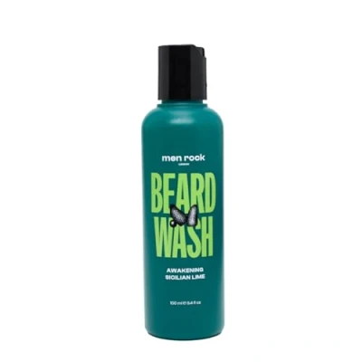 Abbildung von Men Rock Belebendes Bartshampoo mit Sizilianischer Limette und Koffein: Stimuliert Haarwachstum, Feuchtigkeitsspendend Weichmachend, Beruhigt Juckreiz, 100 ml
