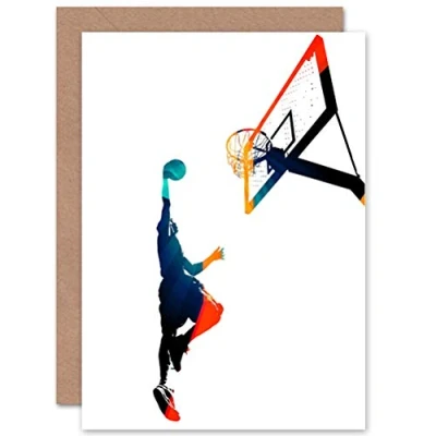 Abbildung von Wee Blue Coo Basketball Birthday Card Slam Dunk